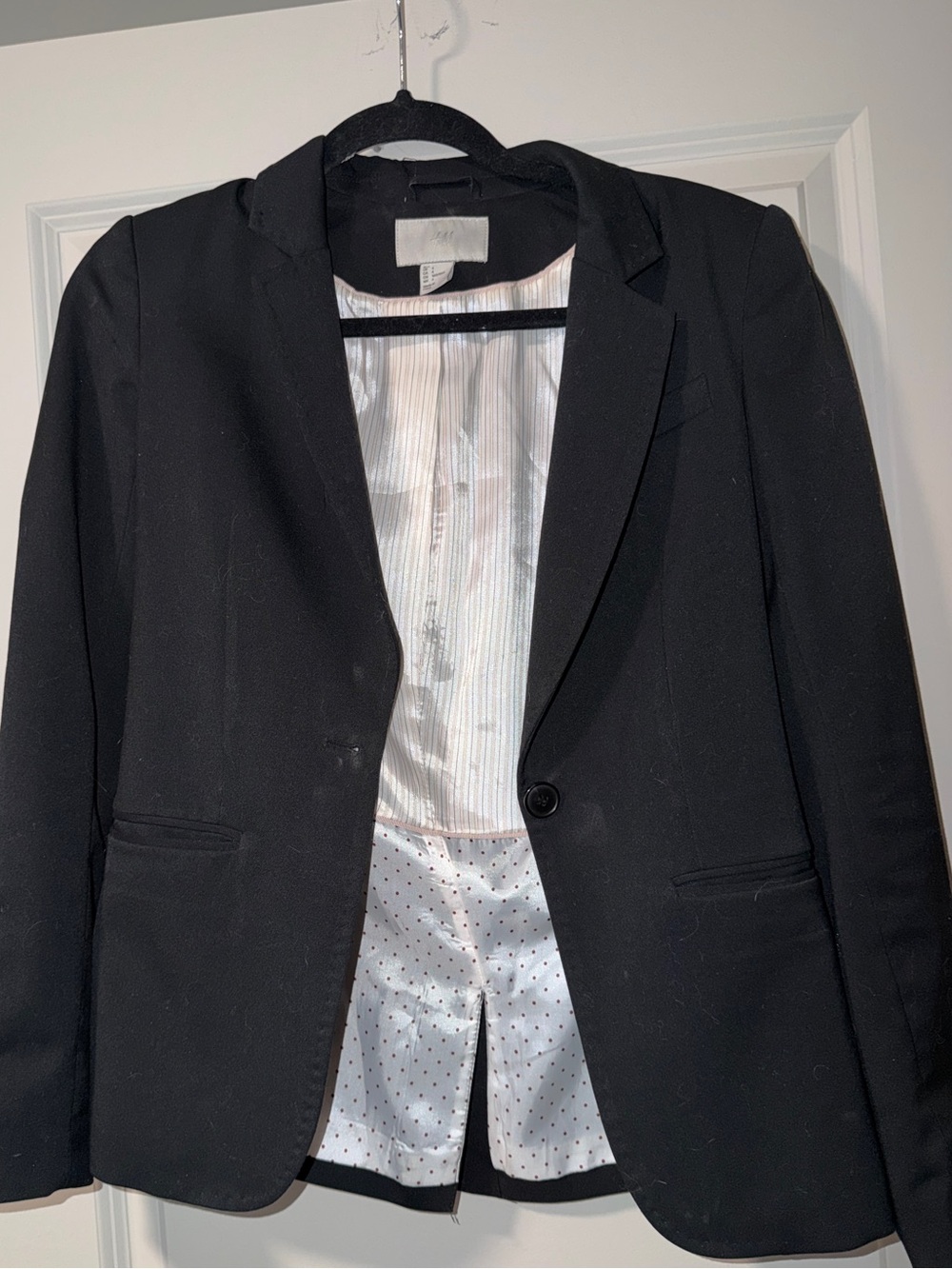 H&M Black Women's Single-Button Fitted Blazer
